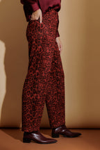 Red Animal Suede Barrel Pant Red Animal