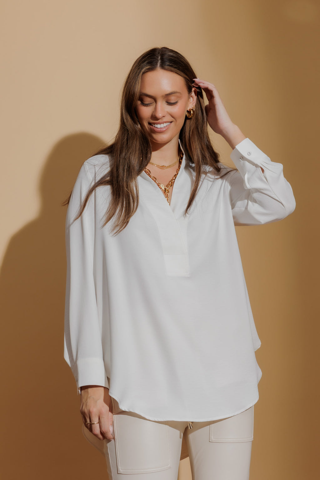White Luxury Longline Milan Blogger Shirt