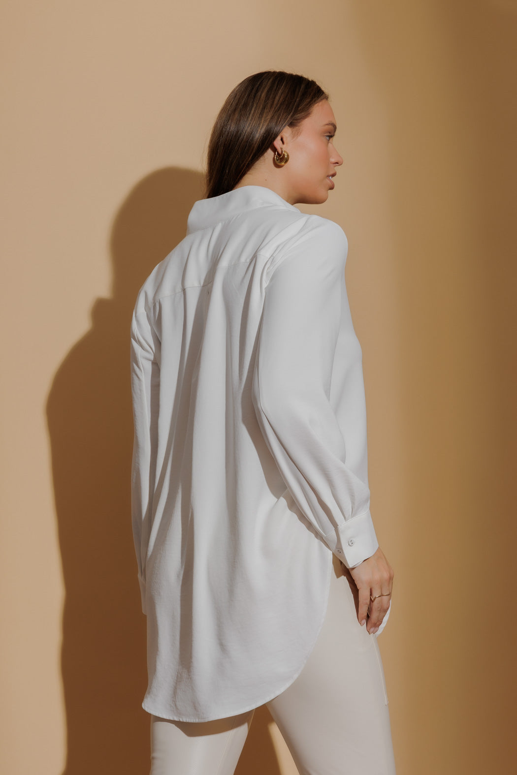 White Luxury Longline Milan Blogger Shirt