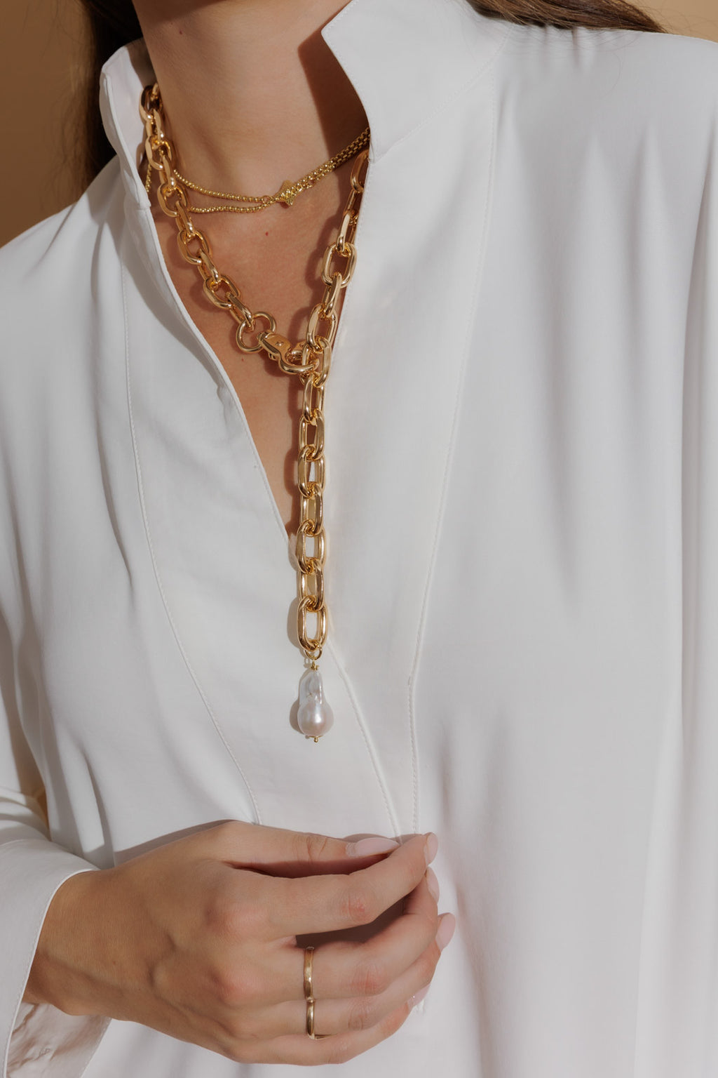 White Luxury Longline Milan Blogger Shirt