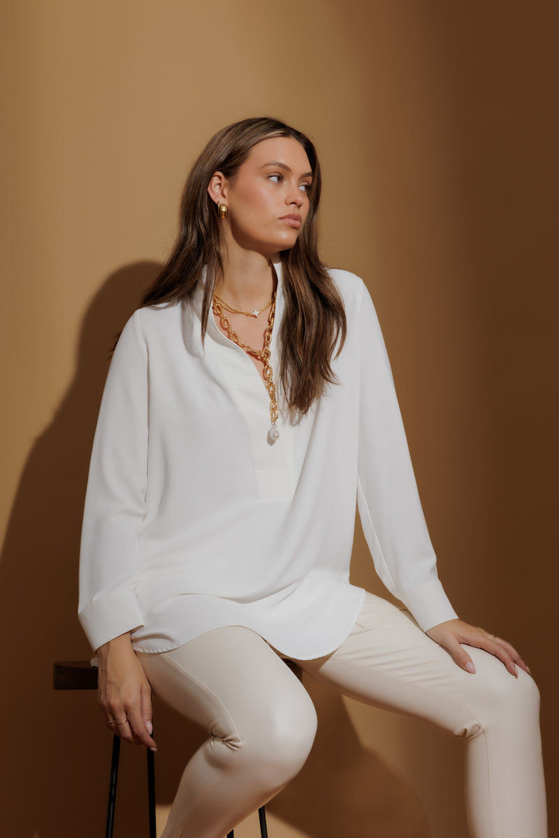 White Luxury Longline Milan Blogger Shirt