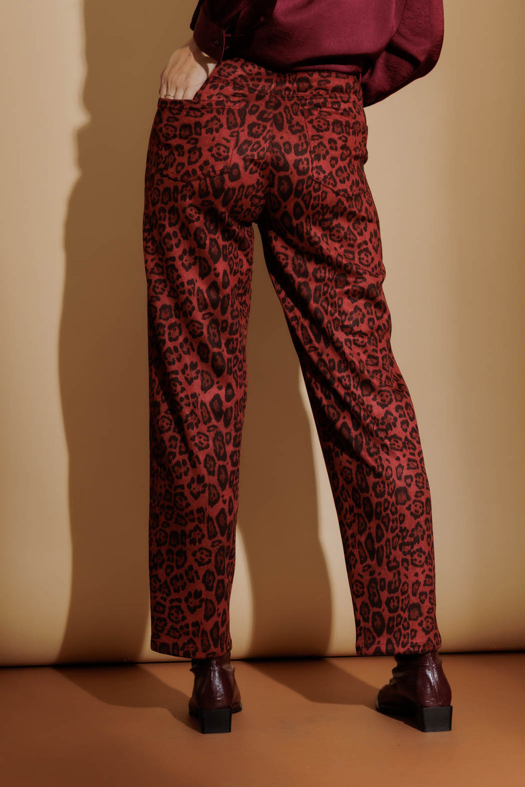 Red Animal Suede Barrel Pant Red Animal