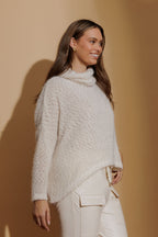 Ivory Fluffy Knit Cardi