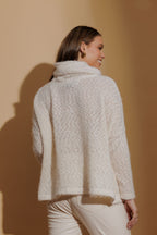 Ivory Fluffy Knit Cardi