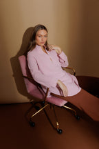 Pale Pink Luxury Longline Milan Blogger Shirt Pale Pink