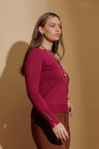 Fuschia Fine Knit Crew Jumper Fuchsia S