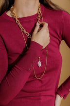 Fuschia Fine Knit Crew Jumper Fuchsia S