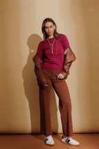 Fuschia Fine Knit Crew Jumper Fuchsia S