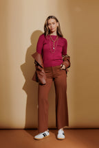 Fuschia Fine Knit Crew Jumper Fuchsia S