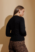 Black Fine Knit Crew Jumper Black S