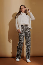 Ivory Fluffy Roll Neck Jumper