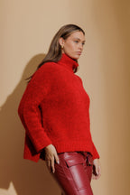 Red Knobby Knit Jumper Red S