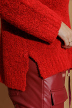 Red Knobby Knit Jumper Red S