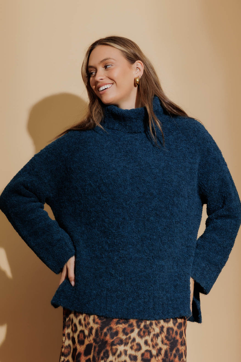 Tealknobby Knit Jumper Teal S