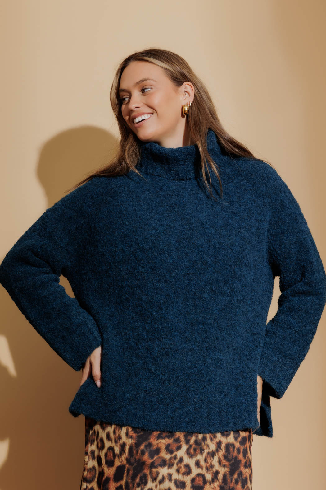 Tealknobby Knit Jumper Teal S