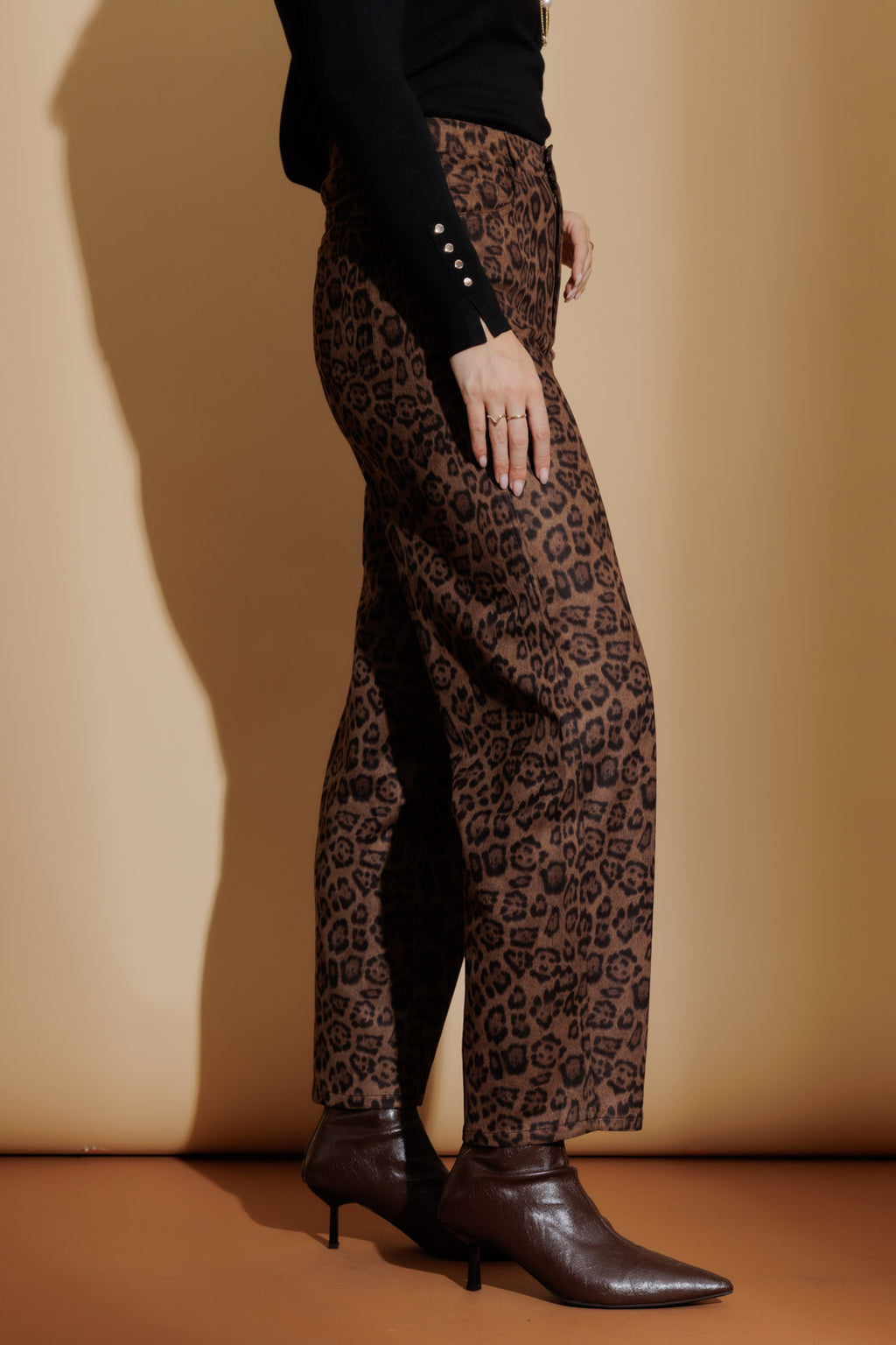 Brown Animal Suede Barrel Pant Brown Animal