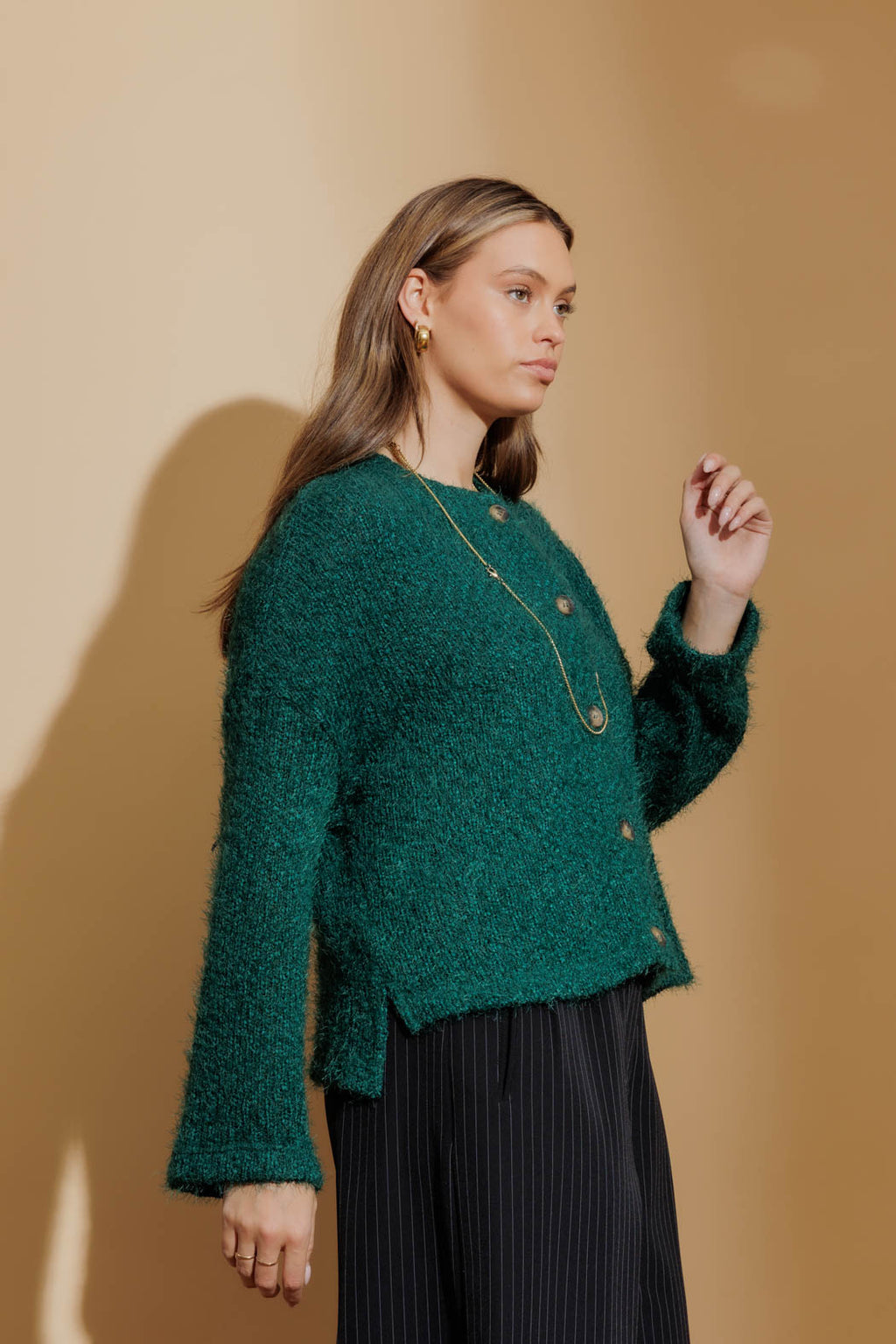 Jade Fluffy Knit Cardi