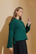 Jade Fluffy Knit Cardi