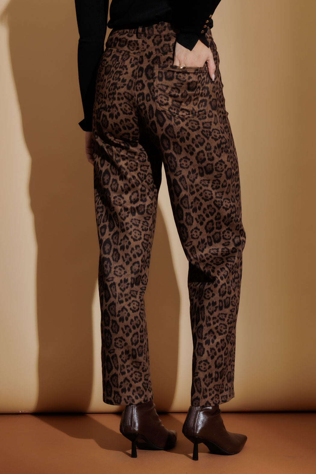 Brown Animal Suede Barrel Pant Brown Animal