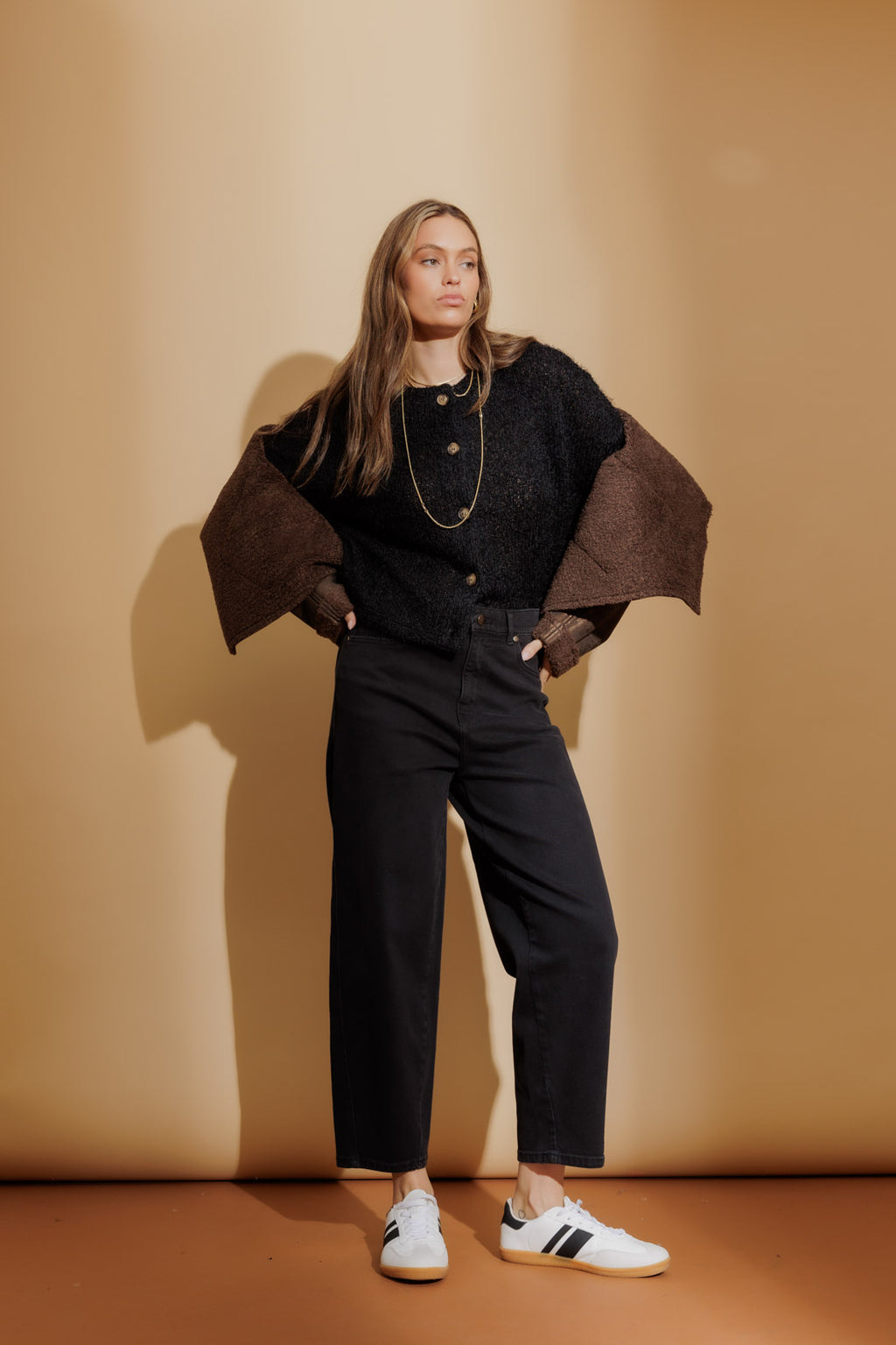 Black Fluffy Knit Cardi