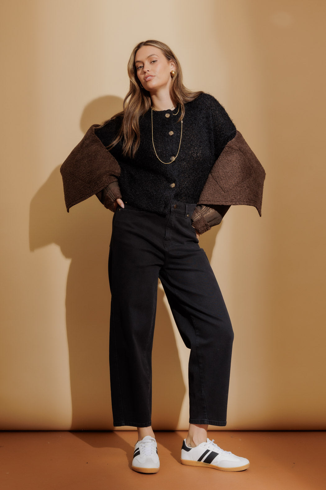 Black Fluffy Knit Cardi