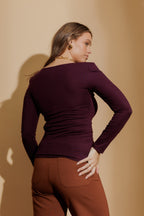 Plum Tencel Long Sleeve Lust Top