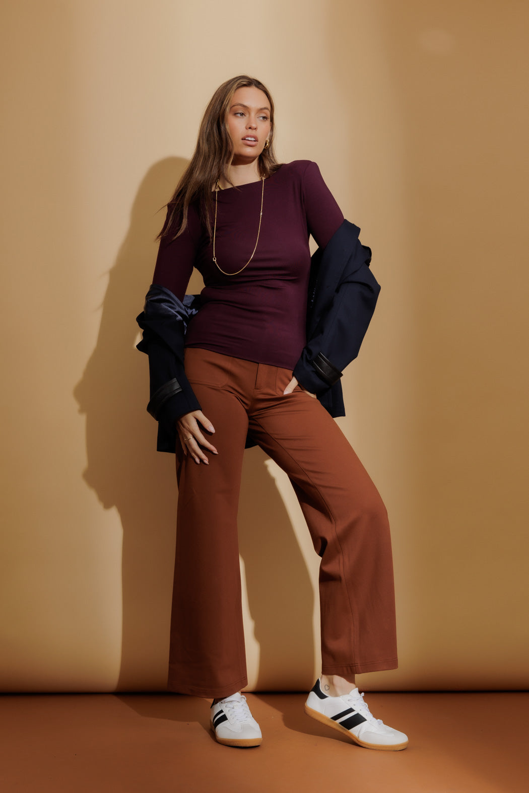 Plum Tencel Long Sleeve Lust Top