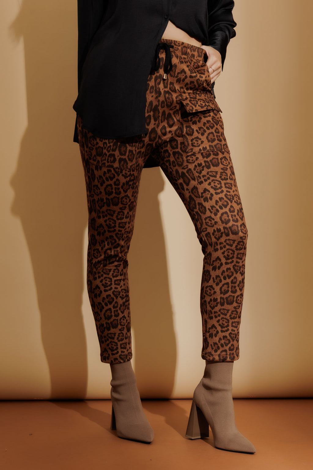 Brown Animal Pull On Cargo Pant Brown Animal