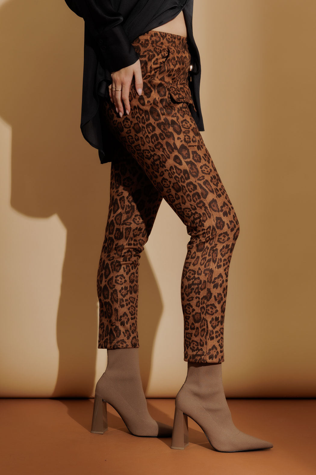 Brown Animal Pull On Cargo Pant Brown Animal