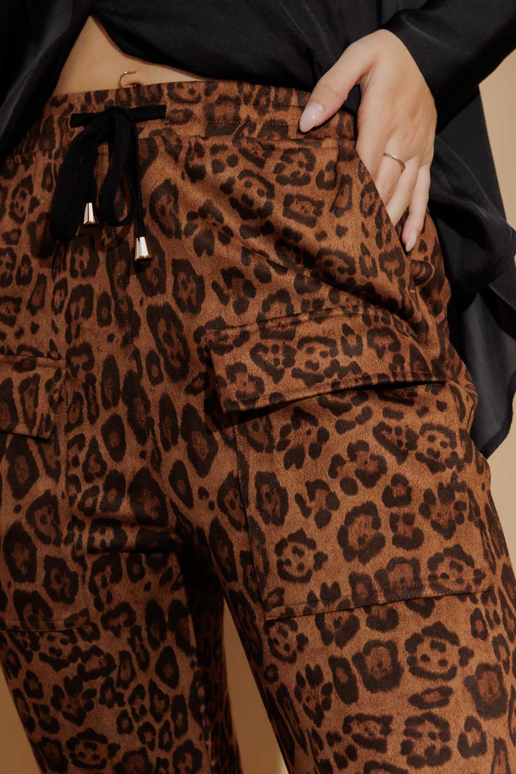 Brown Animal Pull On Cargo Pant Brown Animal