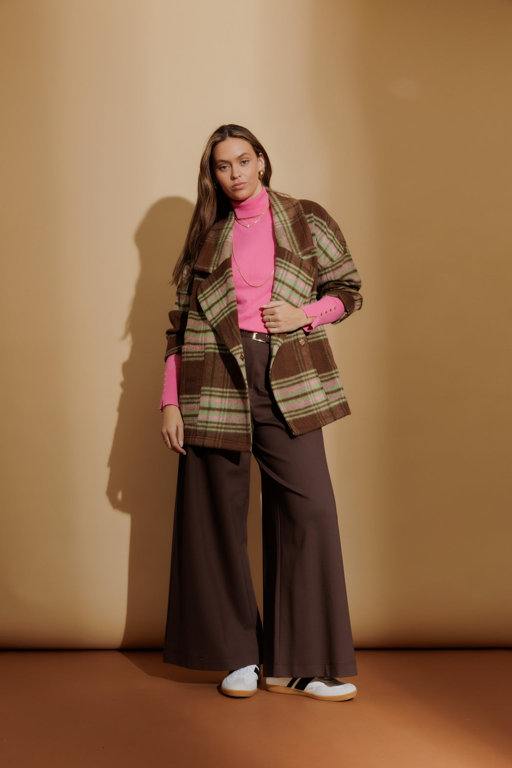 Pink Fine Knit Roll Neck Jumper Pink S