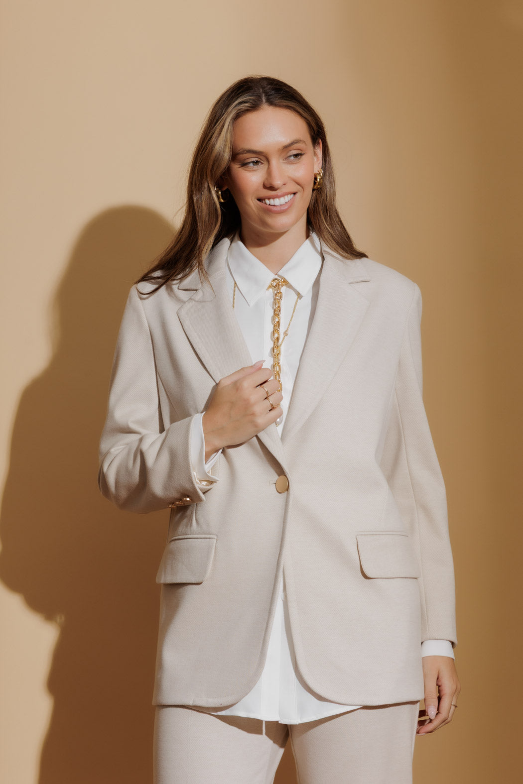 Oatmeal Natural Blend Boyfriend Blazer