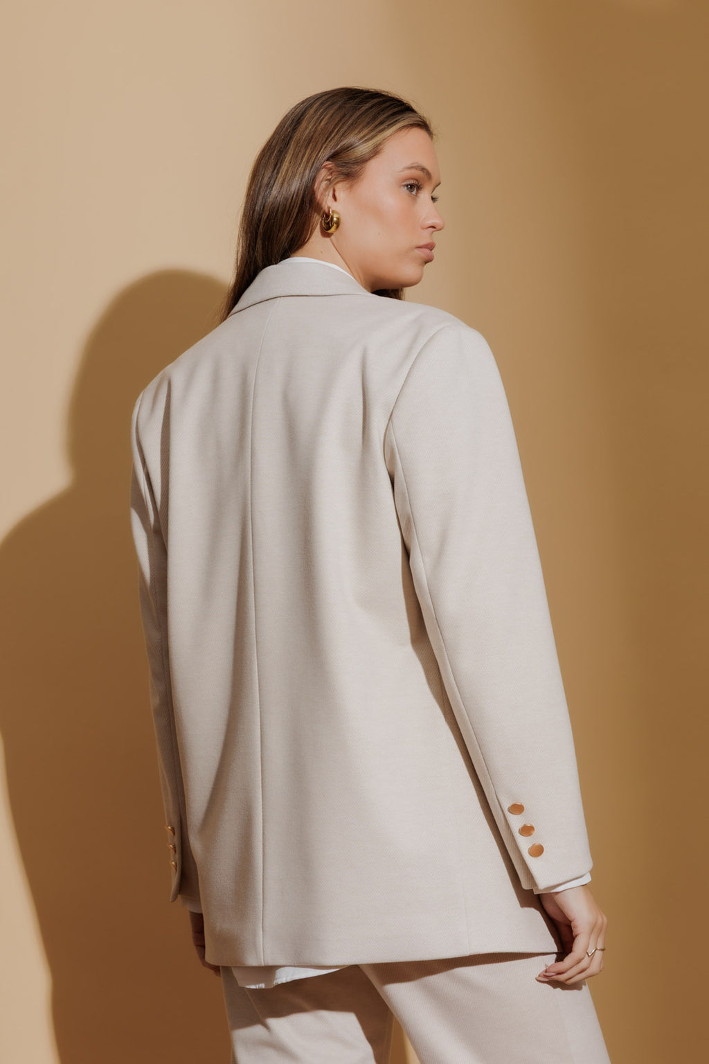 Oatmeal Natural Blend Boyfriend Blazer