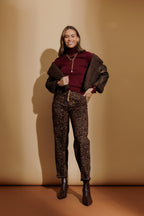 Burgundy Fine Knit Roll Neck Burgundy S