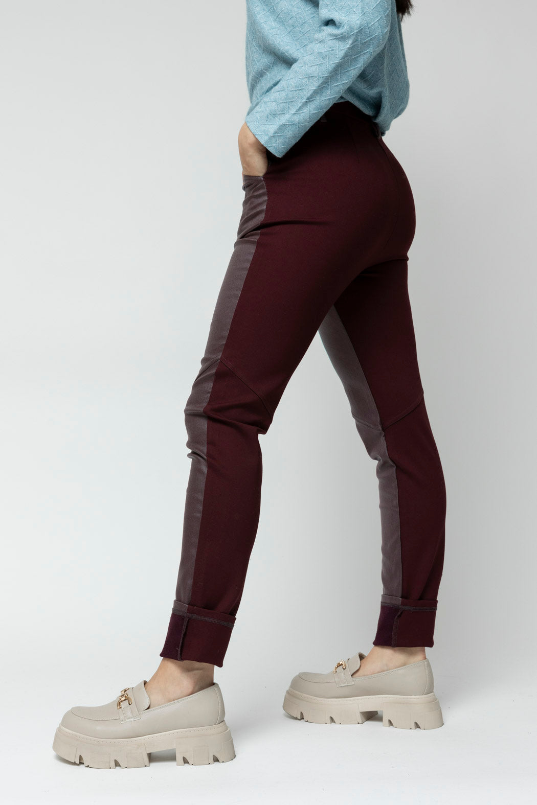Plum Waxed Spliced Pant