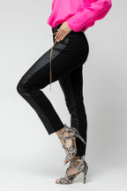 Black Waxed Spliced Pant