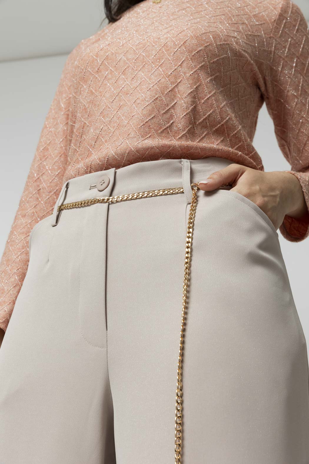 Putty Shimmer Straight Leg Pants