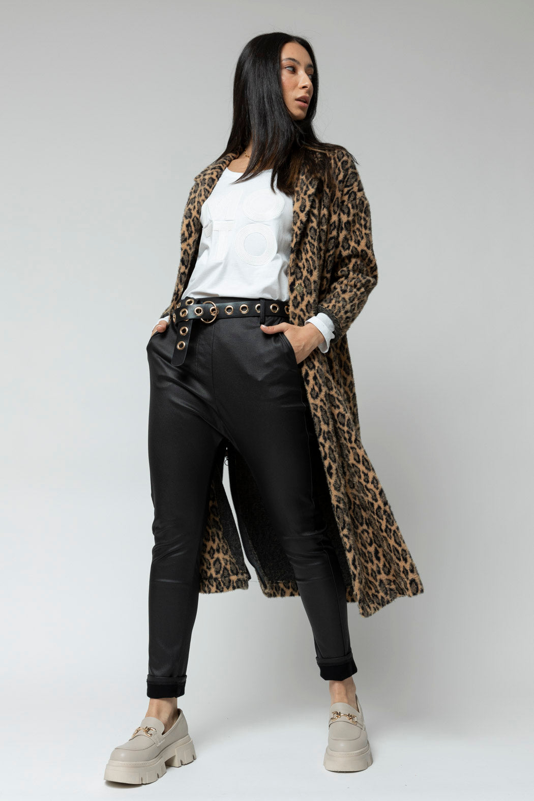 Tan Animal Zip Coat
