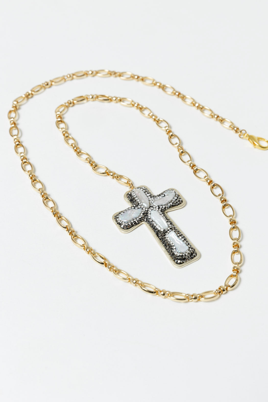 Silver Pave Cross Necklace - FINAL SALE