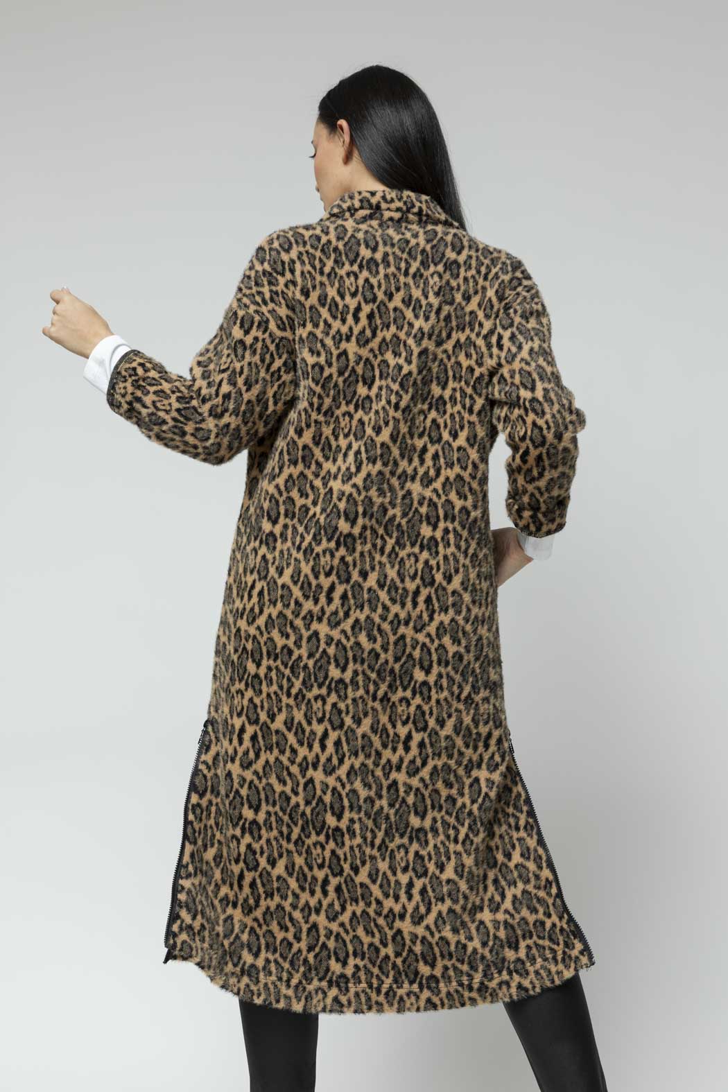 Tan Animal Zip Coat