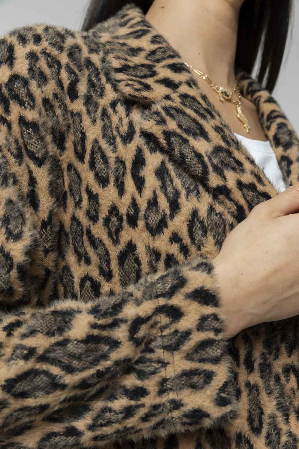Tan Animal Zip Coat