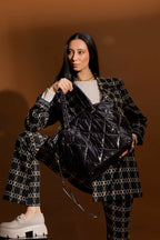 Black Quilted Tote Bag