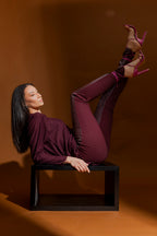 Plum Waxed Spliced Pant