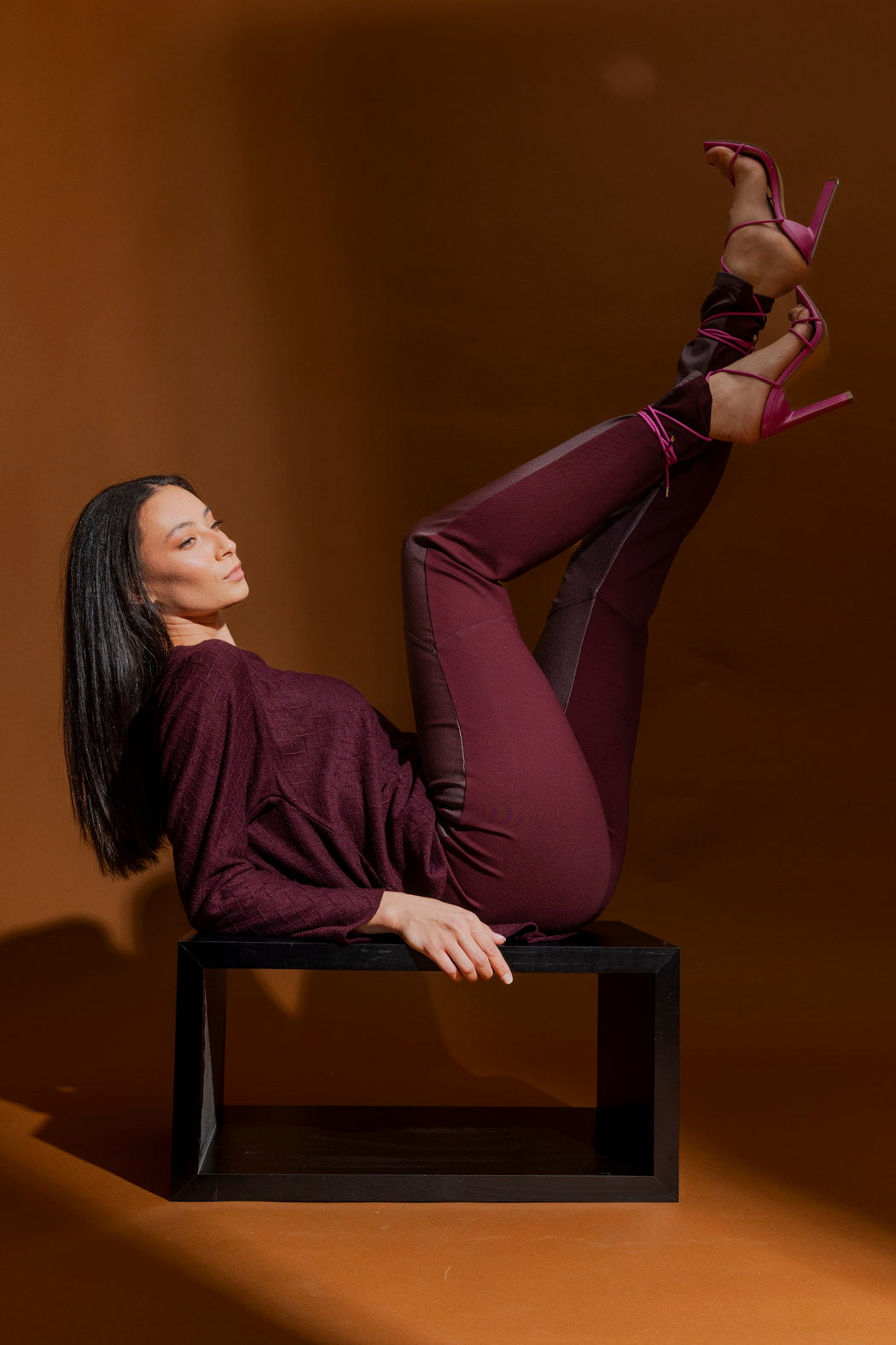 Plum Waxed Spliced Pant