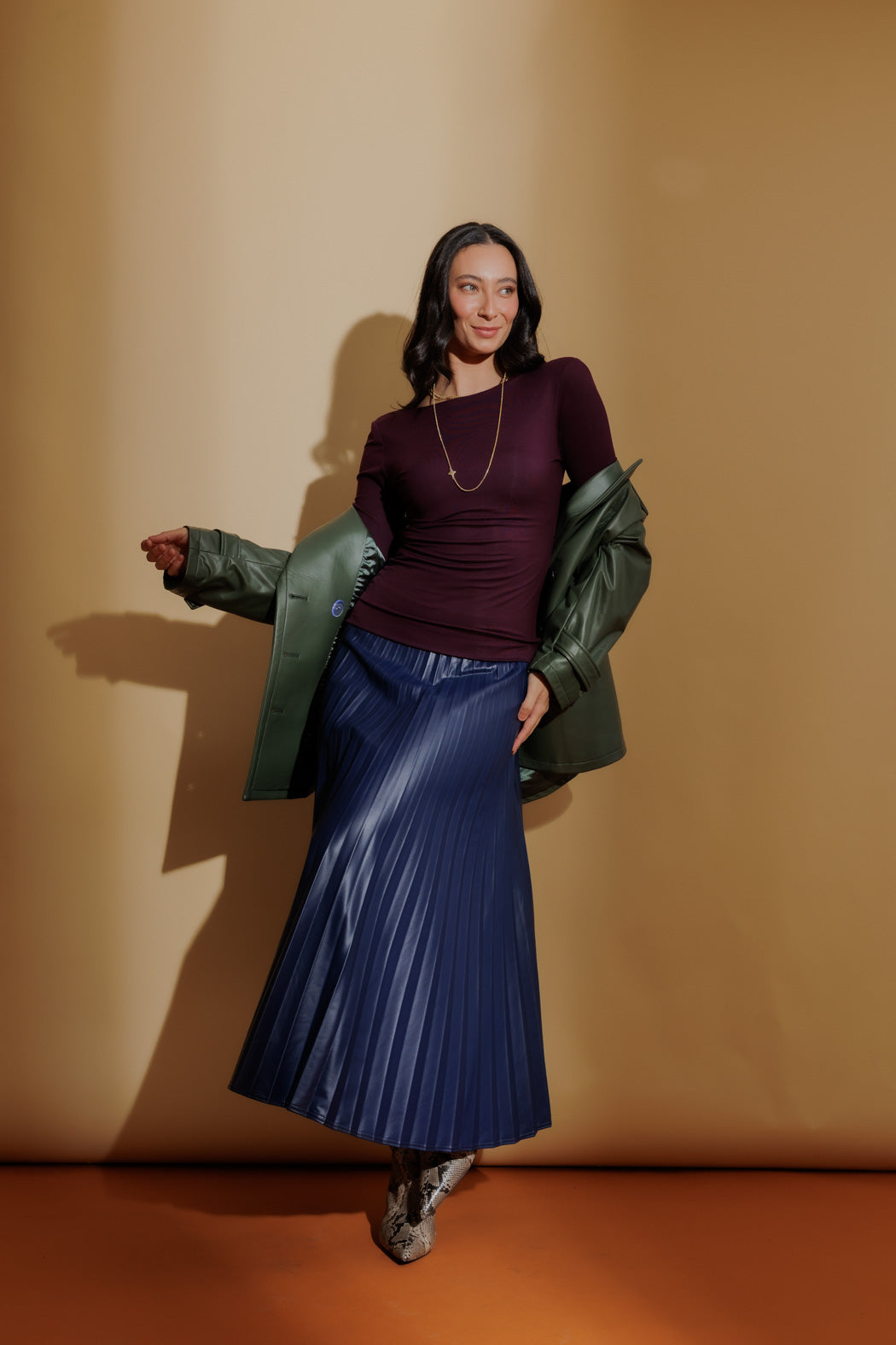 Plum Tencel Long Sleeve Lust Top