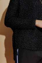 Black Fluffy Slouch Jumper