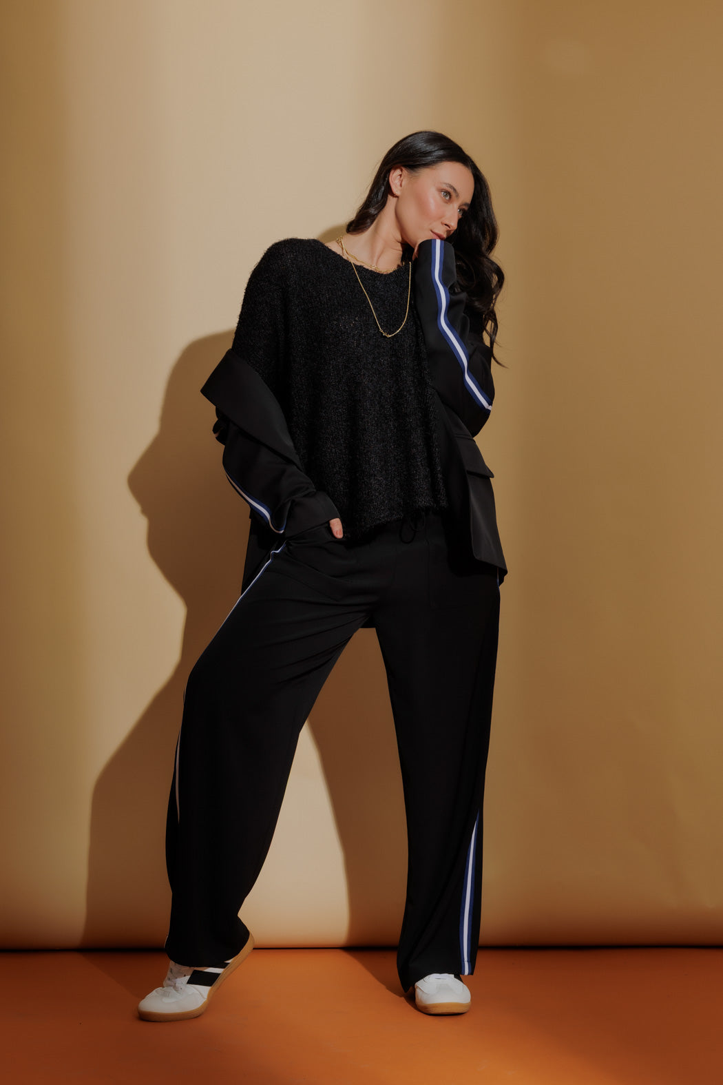 Black Fluffy Slouch Jumper