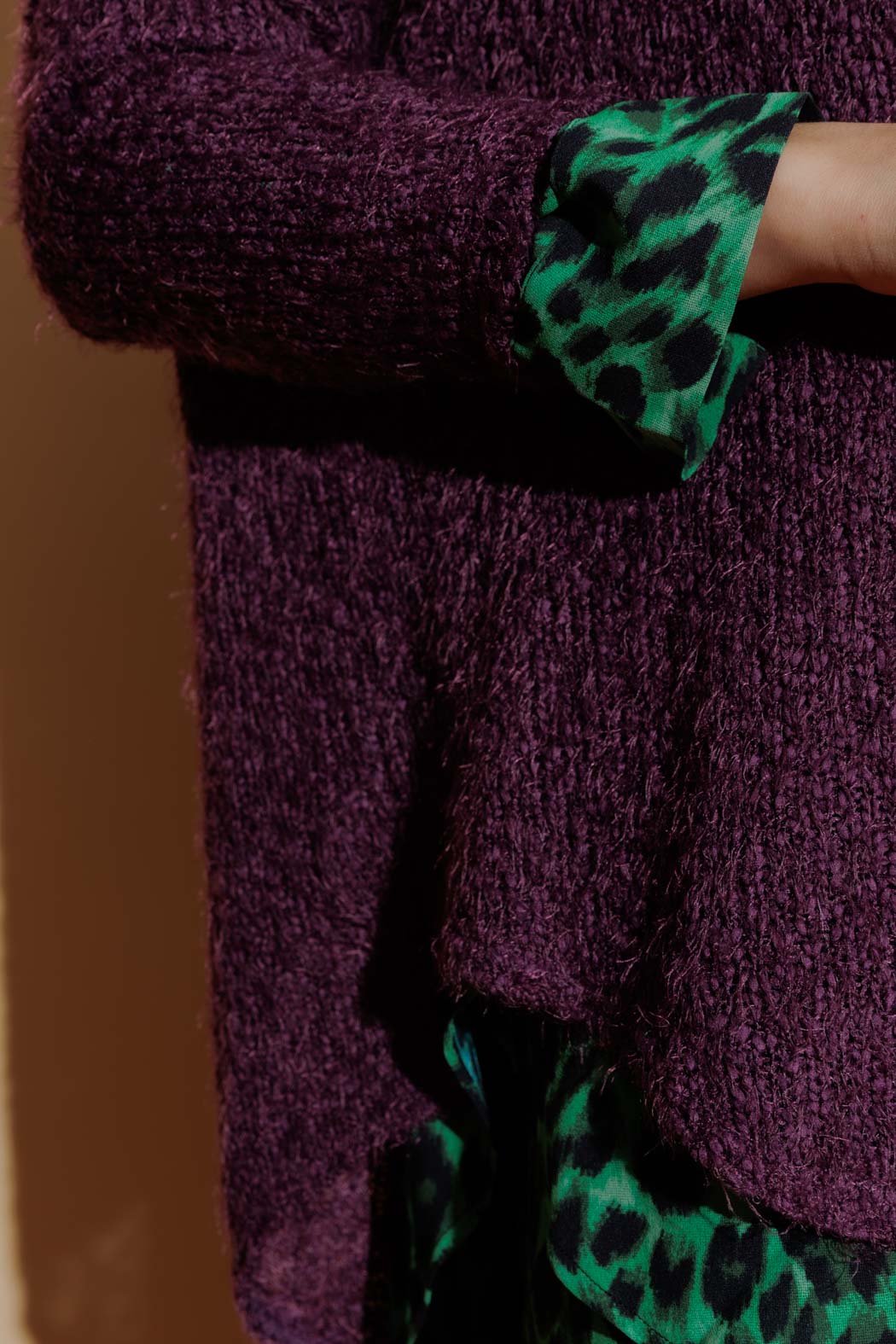 Plum Fluffy Slouch Jumper