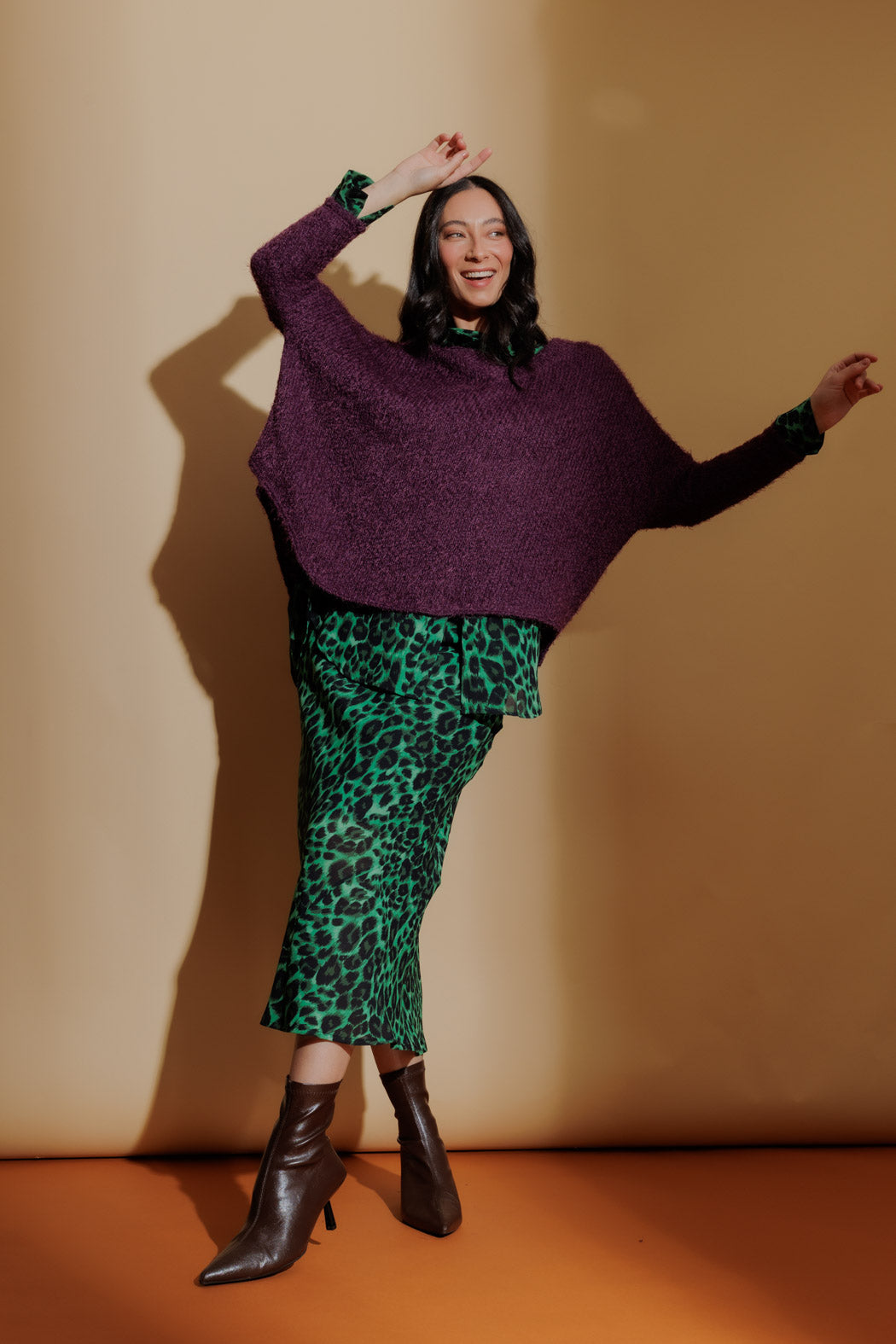 Plum Fluffy Slouch Jumper