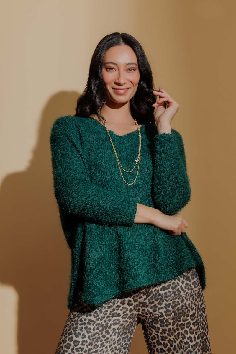 Jade Fluffy Slouch Jumper